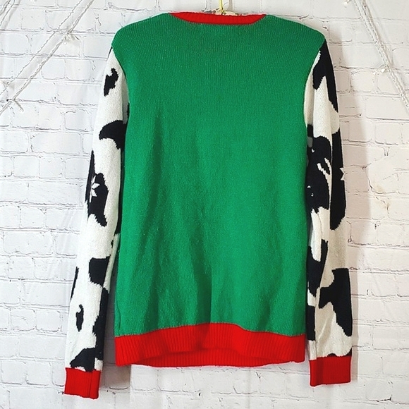 Jolly Sweaters Farmer Farmhouse Cow Heifer Ugly Christmas Sweater Unisex Size S - Picture 12 of 17